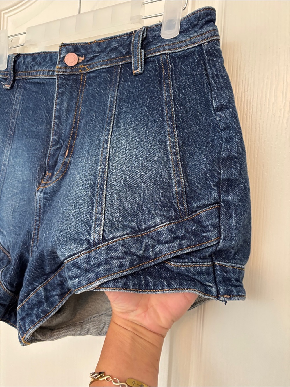 We The Free/Free People Crvy Mona High Rise Shorts In Bombay Blue size 28 - Picture 5 of 7